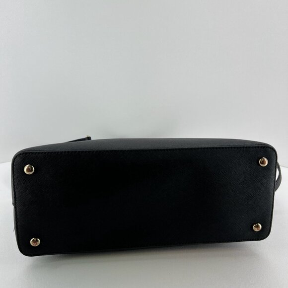 Michael Kors Cindy Large Dome Satchel Crossbody Bag Women Saffiano Leather Black - Picture 11 of 15